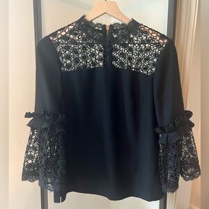 Ted Baker Lace Style Blouse with Bell Sleeve